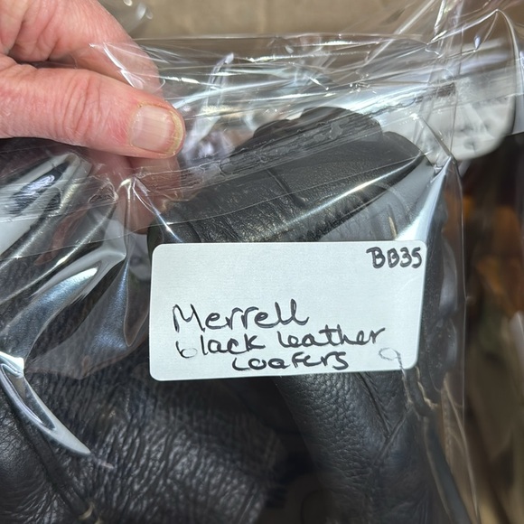 Merrell Black Pebbled Leather Slip-On Loafers - Picture 11 of 11